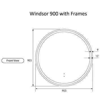 Aulic | Windsor 900 Touchless Round LED Mirror with Brushed Gold Frame