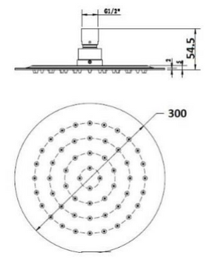 Elite | Round Chrome Shower Head 300mm