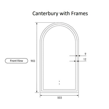 Aulic | Canterbury Touchless LED Mirror with Matte Black Frame