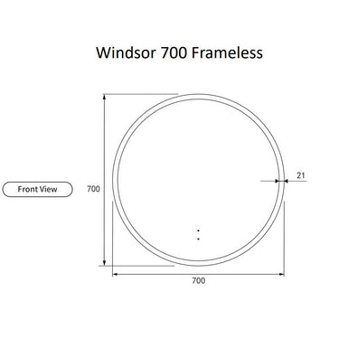 Aulic | Windsor 700 Frameless Touchless Round LED Mirror