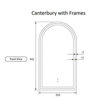 Aulic | Canterbury Touchless LED Mirror with Matte White Frame