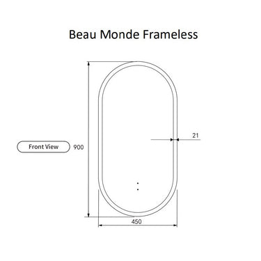 Aulic | Beau Monde Frameless Touchless LED Mirror
