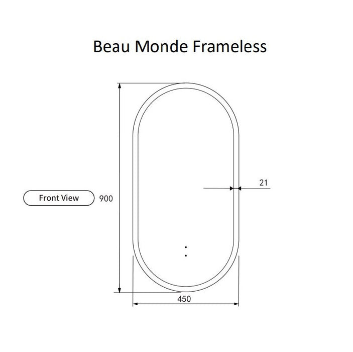 Aulic | Beau Monde Frameless Touchless LED Mirror