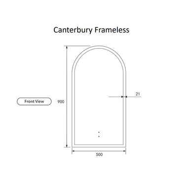 Aulic | Canterbury Frameless Touchless LED Mirror