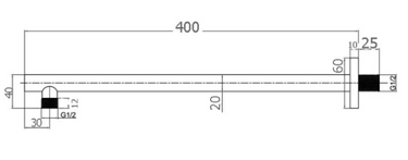 Piazza | Matte Black Square Wall Mounted Shower Arm 400mm