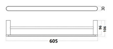 Elite | Double Towel Rail 600mm Chrome