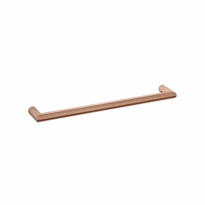 Thermo | Rose Gold Round Single Bar Heated Towel Rail | W632xH32xD100mm