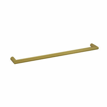 Thermo | Brushed Gold Round Single Bar Heated Towel Rail | W632xH32xD100mm