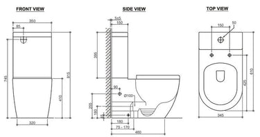 Deluso | Rimless Toilet Suite With Soft Close