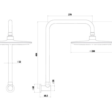 Elle | Stainless Steel Gooseneck Shower