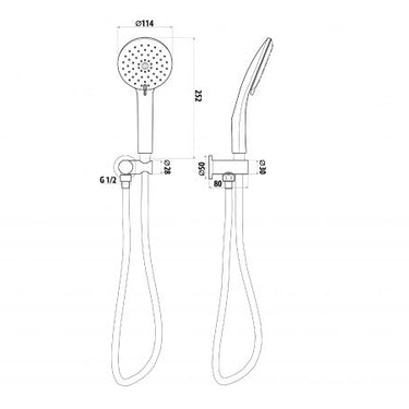 Elle | Stainless Steel Hand Shower with Wall Bracket