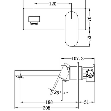 Ecco | Wall Basin / Bath Mixers