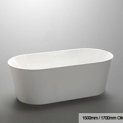 Olivia | 1500mm Oval Freestanding Bath tub Gloss White