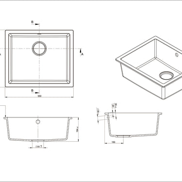 Como | 28L Single Bowl Granite Sink