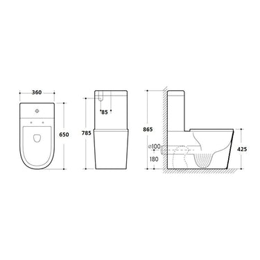 Poseidon | Avis Full Rimless  Wall Faced Toilet Suite