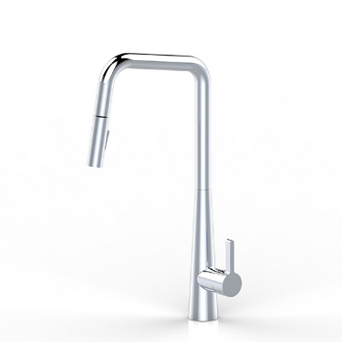 Chrome | Pull-Out Curved Kitchen Mixer