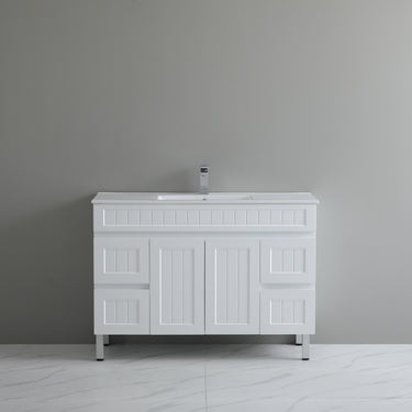 Acacia | 1200 Mate White Single Bowl  Vanity Leg