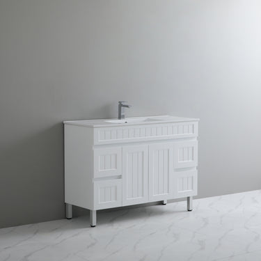 Acacia | 1500 Mate White Single Bowl  Vanity Leg