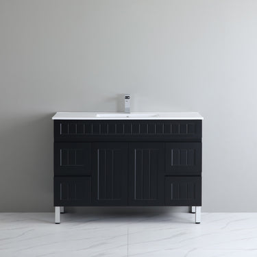 Acacia | 1200 Mate Black Single Bowl  Vanity On Legs