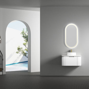 Aulic | Beau Monde Touchless LED Mirror with Brushed Gold Frame