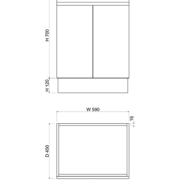 Less | 600mm Vanity Gloss White