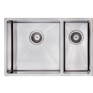 Handmade | Double Bowl Round Corner Sink  670 x 440 x 200 x 1.2mm