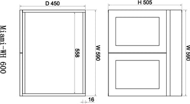 Miami | 600mm Vanity Matte White