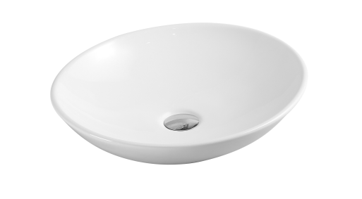 Oval Boat Shape Above Counter High Gloss White Basin
