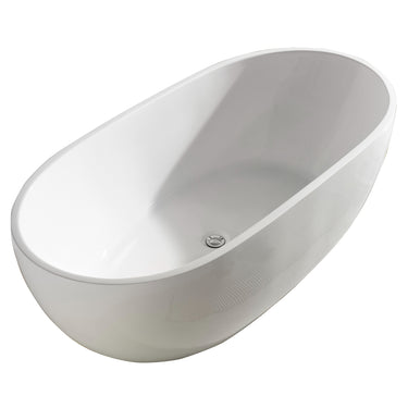 Olivia| 1530 Gloss White Designer Freestanding Bath Tub Inc Waste