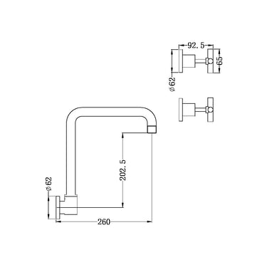 Nero | X Plus Brushed Gold Kitchen Wall Set Assembly