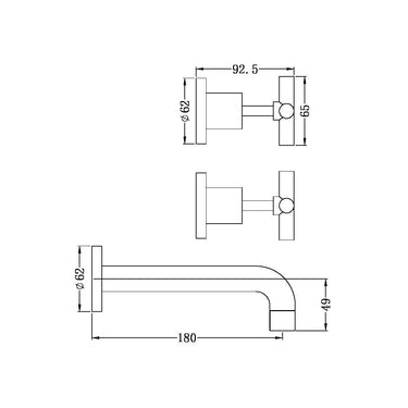 Nero | X Plus Matte Black Bath Set Assembly