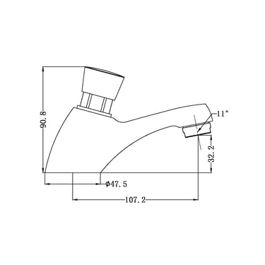 Nero | Chrome Classic Push Tap