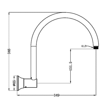 York | Black Shower Arm