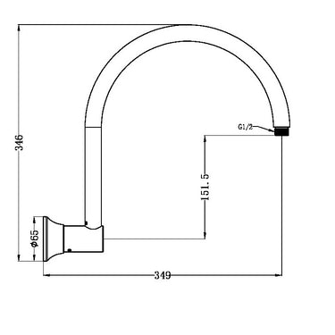 York | Chrome  Shower Arm