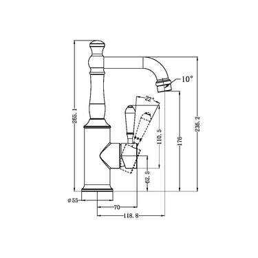 York  | Chrome  Basin Mixer With White Porcelain Lever