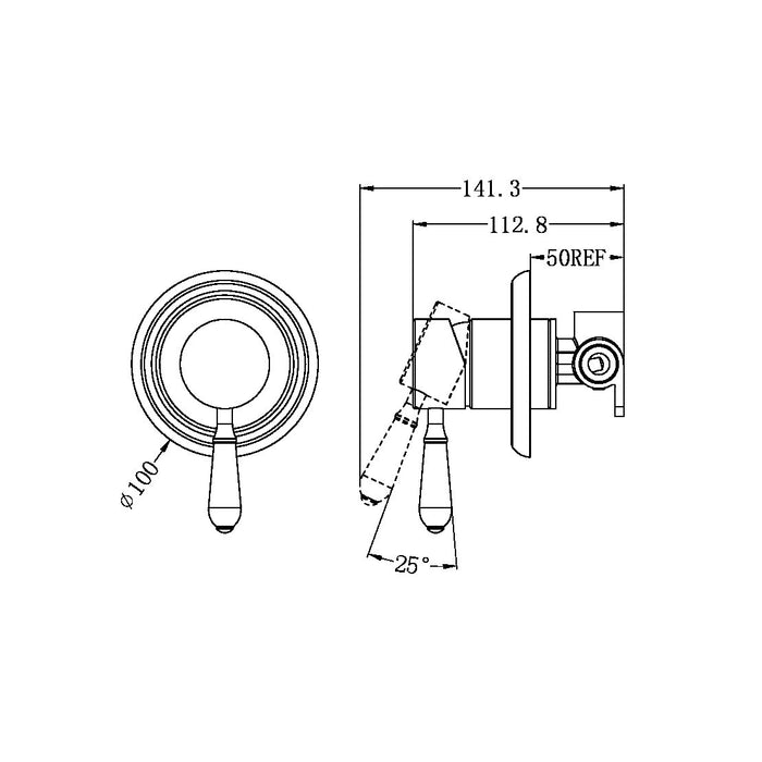 York | Chrome Shower Mixer With Metal Lever