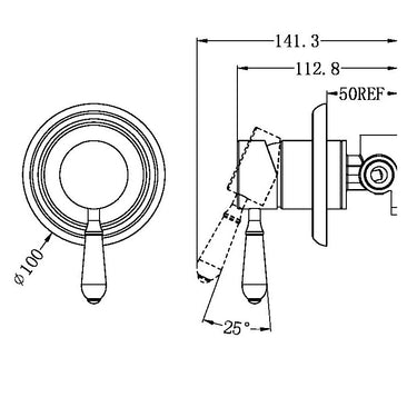 York | Black Shower Mixer With Metal Lever