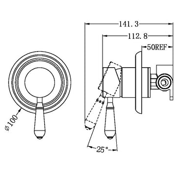 York | Aged Brass Shower Mixer With Metal Lever
