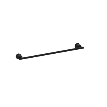 York | Black Single Towel Rail 600mm