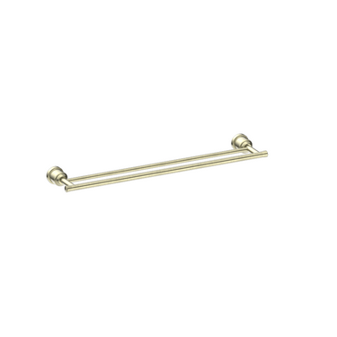 York | Aged Brass Double Towel Rail 600mm