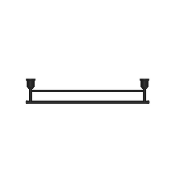 York | Black Double Towel Rail 600mm