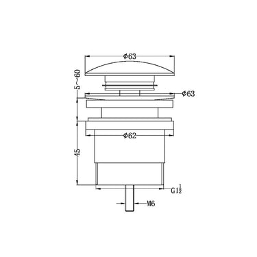 Nero | Chrome Universal Mushroom Pop Up Waste