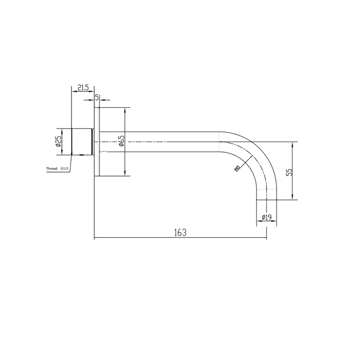 Poco | Gun Metal  Basin Spout 165mm