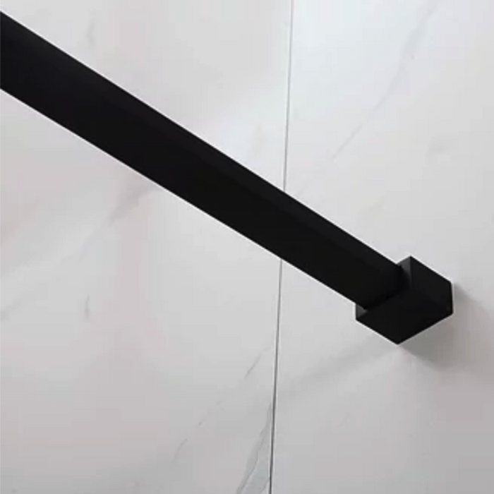 1200 x 2000 mm Black Fixed Shower Screen Panel - Acqua Bathrooms