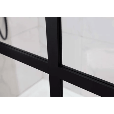 1000 x 2000 mm Black Fixed Shower Screen panel - Acqua Bathrooms