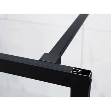 1000 x 2000 mm Black Fixed Shower Screen panel - Acqua Bathrooms