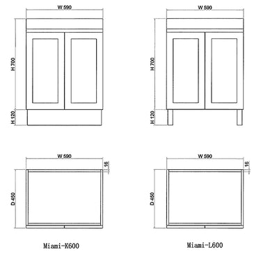 Miami | 600mm Vanity Matte White
