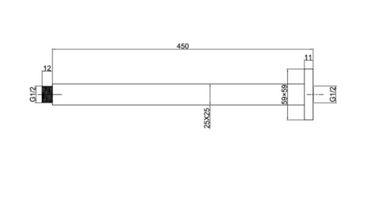 Elite | Brushed Nickel Round Ceiling Shower Arm 450mm