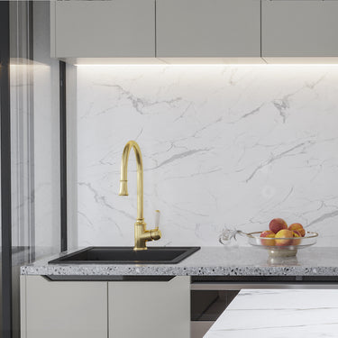 Linsol | Vintage Tommy Pull Down Sink Kitchen / Laundry Mixer - Brushed Brass