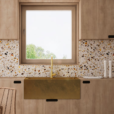 Linsol | Vintage Tommy Pull Down Sink Kitchen / Laundry Mixer - Brushed Brass